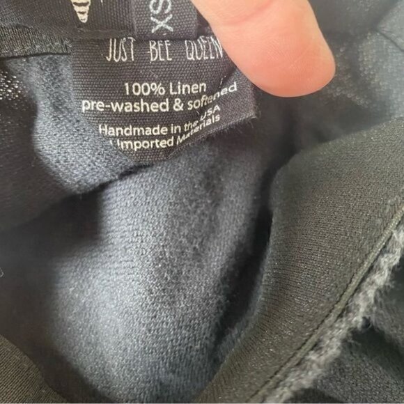 Just Bee Queen Tulum Skirt Black Linen Asymmetrical Boho Beach XS - Picture 13 of 13